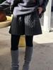 Korean Cable Knit Slimming Bootcut Wide-Leg Winter Pants