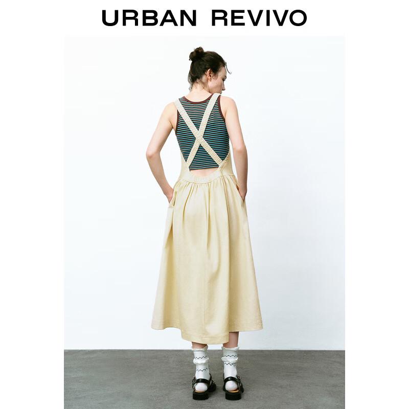 UR Damen 2024 Sommer Ärmelloses A-Linien-Kleid mit freiem Rücken