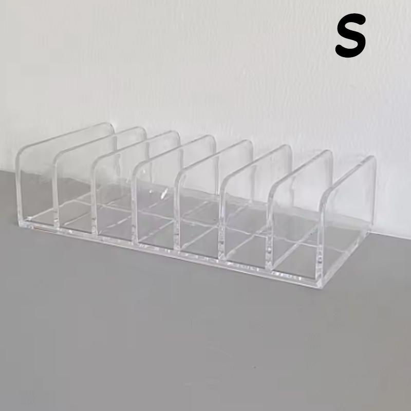 7-grid Cosmetics Storage Rack Transparent Multi-Functional Desktop Holder Skincare Organizer Eye Shadow Plate Storage Sort Box