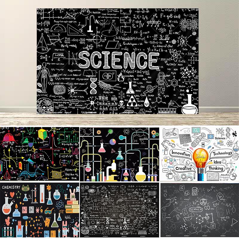 Dewprint Science Themed Background Banner for Chemistry Math Geometry and Physics Back to school Party Decoration Banner