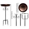Metal Bird Bath for Outdoors Feeder Tray Garden Decoration with 5 Prong Stake Base