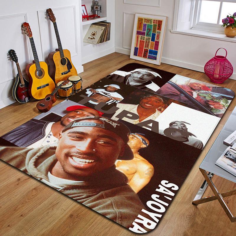 Kober s potiskem T-Tupac módní podložka na jógu dekorativní koberec do ložnice dekorativní podlahová rohožka do obývacího pokoje koupelny narozeninový dárek