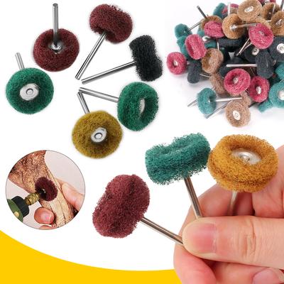 5/50Pcs Mini Brushes Nylon Fiber Grinding Sanding Head Drill Abrasive Polishing Wheel Rotary Tools Rust Remover Accessories Set