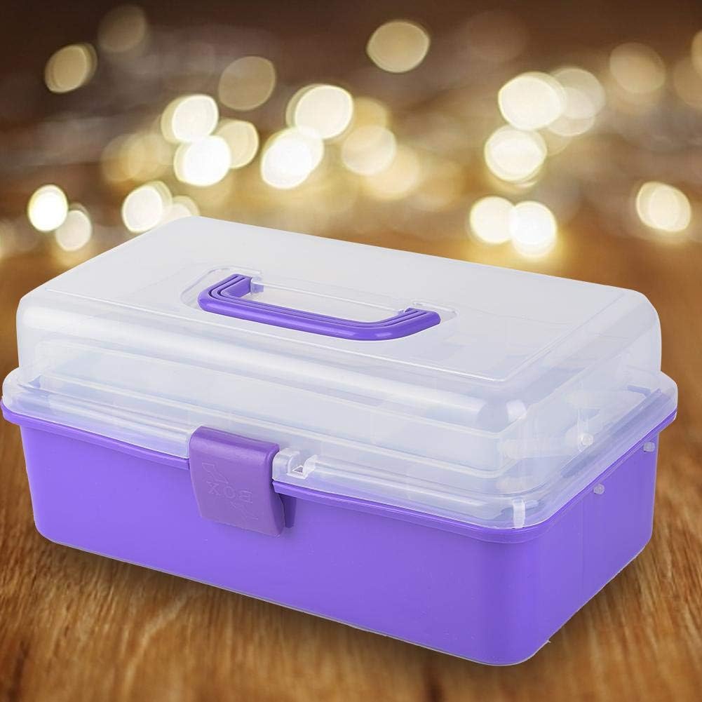 Multi-purpose 3-layer Toolbox, Tool Organizers Tool Boxes with Tray and Dividers Household Plastic Tool Organizers 3 Choice Color Folding Storage Box