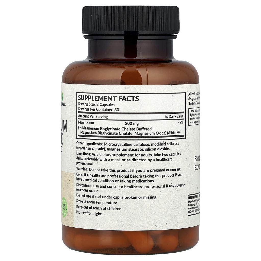 Glycine Magnesium, Veggie Capsules 60 (100Mg per Capsule)