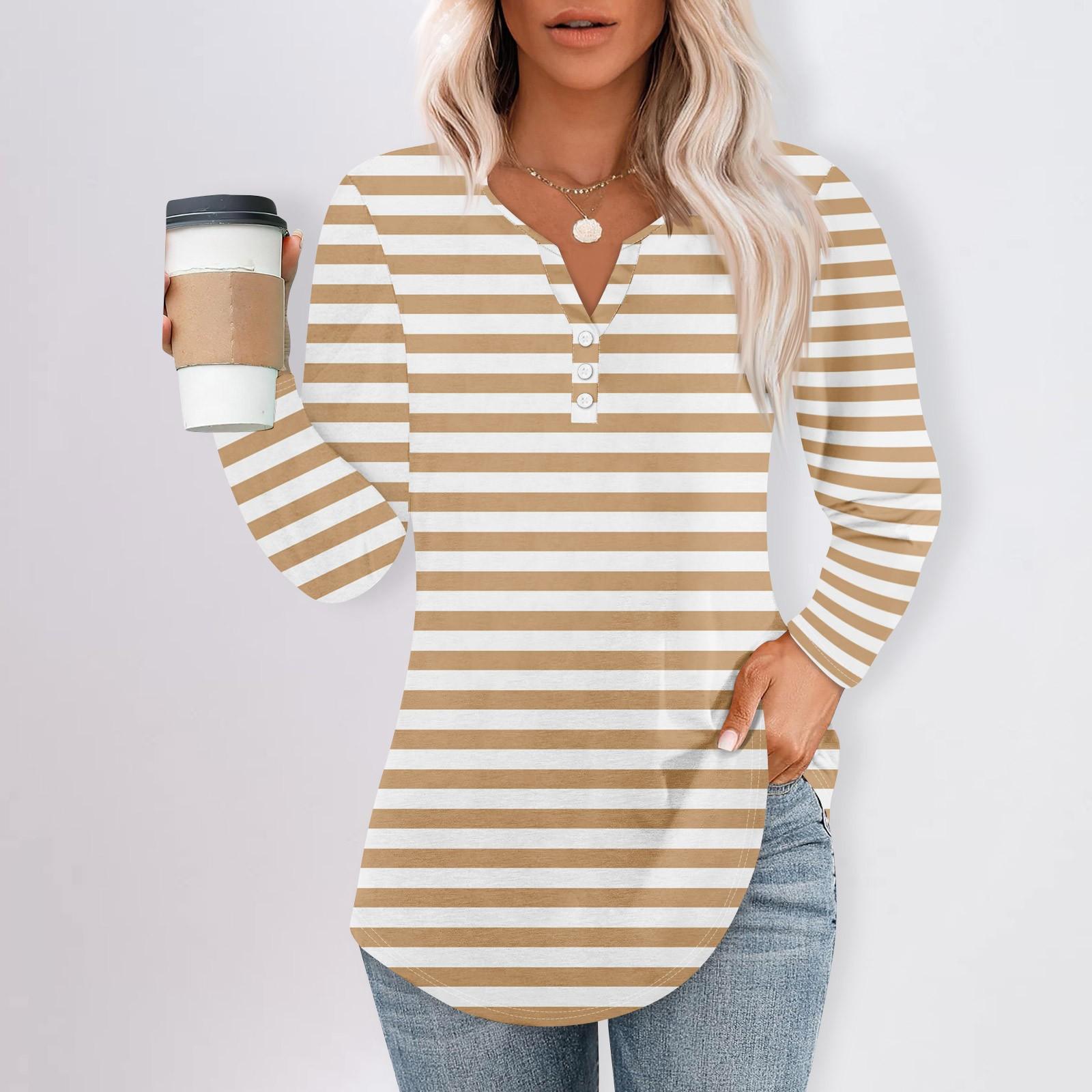 

Женская мода повседневный топ с разрезом по низу и принтом в полоску и круглым вырезом с длинными рукавами XL жёлтый