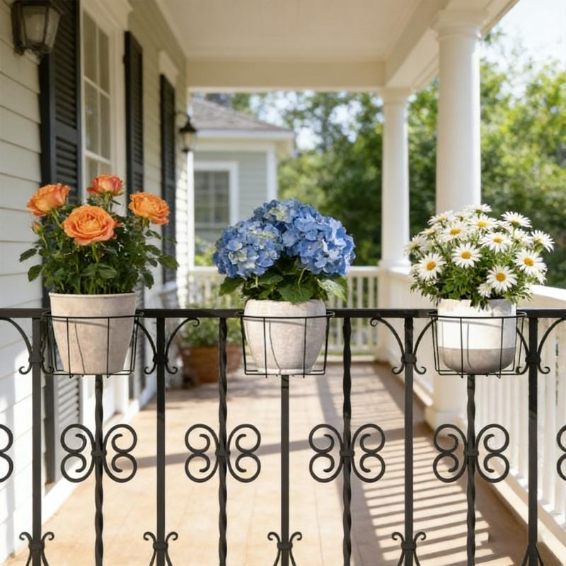 Weather Resistant Garden Hanging Basket Holders Support Frame Bracket For Patios Ledges Plant And Greeneries Decoration
