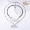 Personality trend unique creative design sense multi-layer animal horn pendant chain necklace versatile casual style