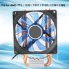 CPU Cooling Fan 3 Pin Connector PC Accessory Light 2 Brass Pipe for   775 Celsius 1155 Celsius  (Red )