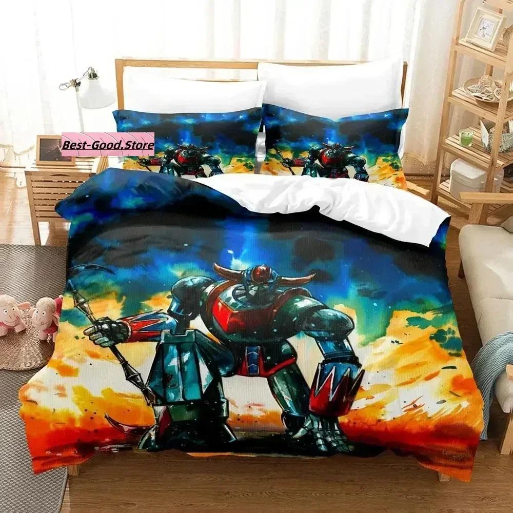 Mechanical Goldorak Bedding Set Single Twin Full Queen King Size Bed Set Aldult Kid Bedroom Duvetcover Sets Cartoon Anime Bed