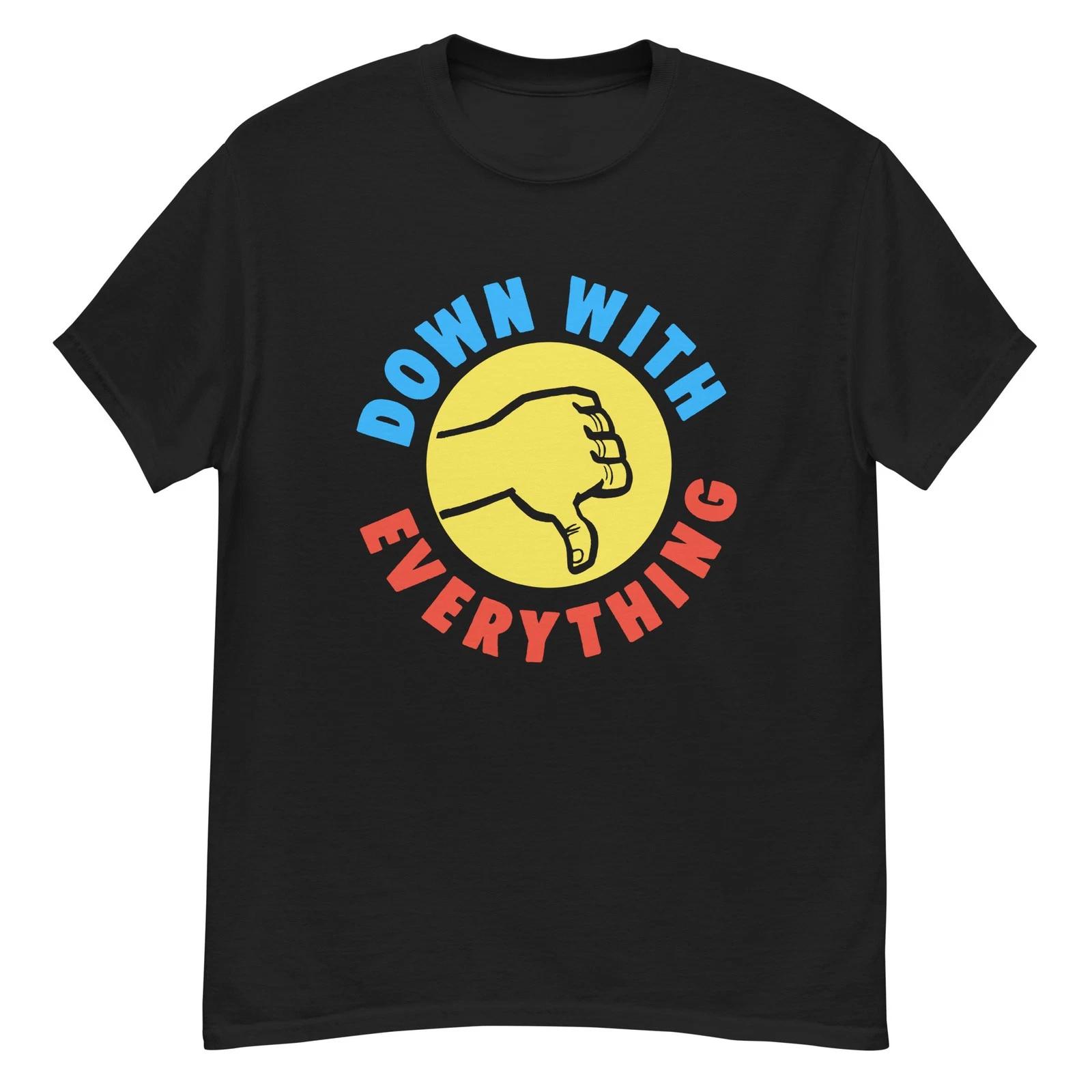 Забавная винтажная футболка  Долой всё L