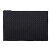Bottega Veneta Intrecciato Classic Woven Design Zip Closure Lambskin Clutch Women Clutch Black 522430V3UN11275