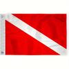 Flag 1pc Multi-Size Skin Diver Flag | Red And White Nautical Pattern, Edge-Stitched, with Eyelets for Easy Hanging, Polyester Fabric, Ideal for Ship A