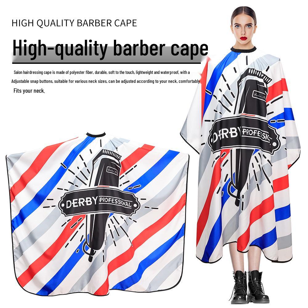 Printed Barber Cape for Hairdressing and Dyeing - Customizable Logo
