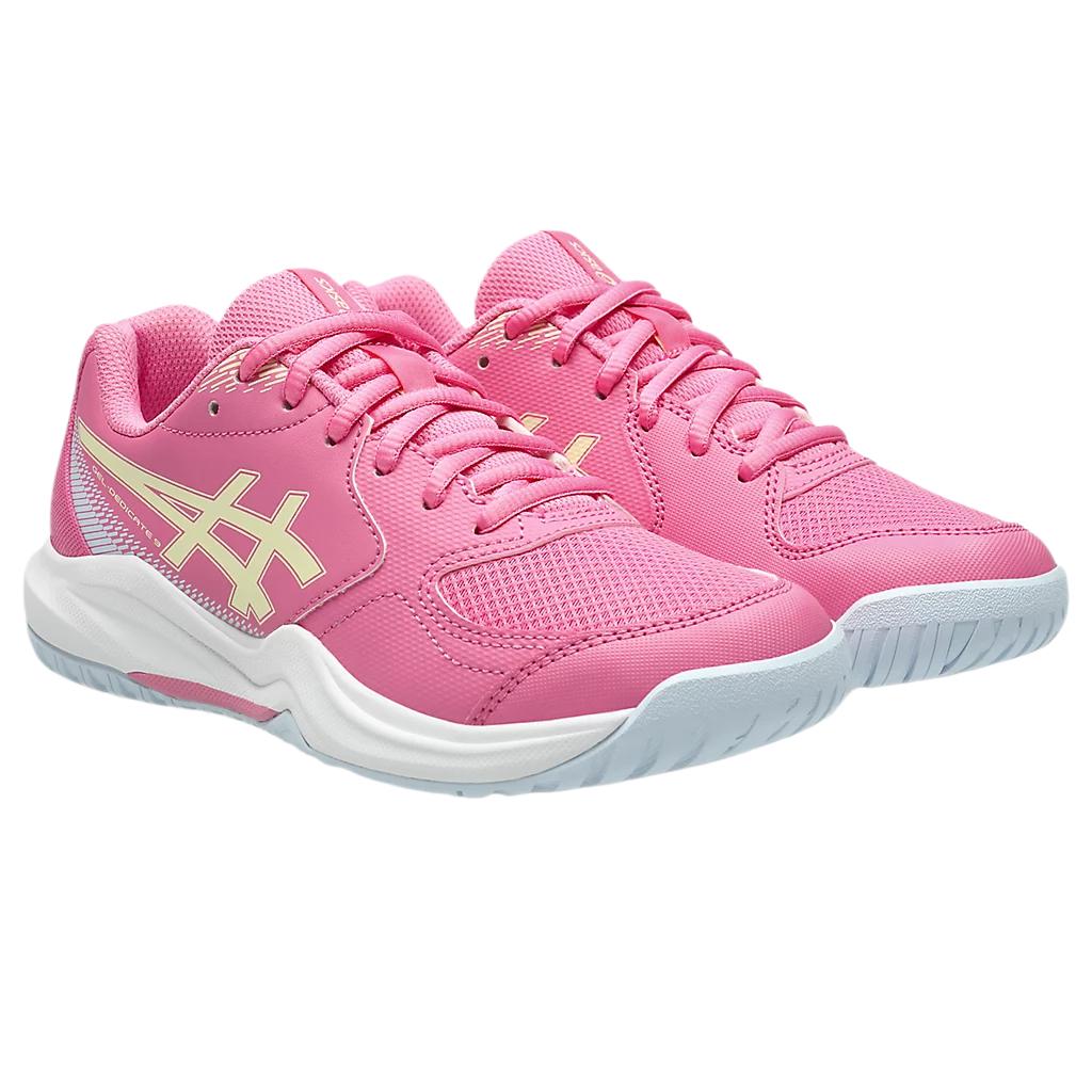 Asics Synthetic Leather Gel-Dedicate 9 Color-Block Comfortable Lace-Up Low-Top Training Shoes Kids Sneakers 1044A085-700