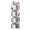 MCQ 3 To 4 Tier Rotating Bookshelf 360° Display Revolving PVC Book Shelf Storage Rack Storage Organizer Open Cube Bookshelf  for Living Room Bedroom