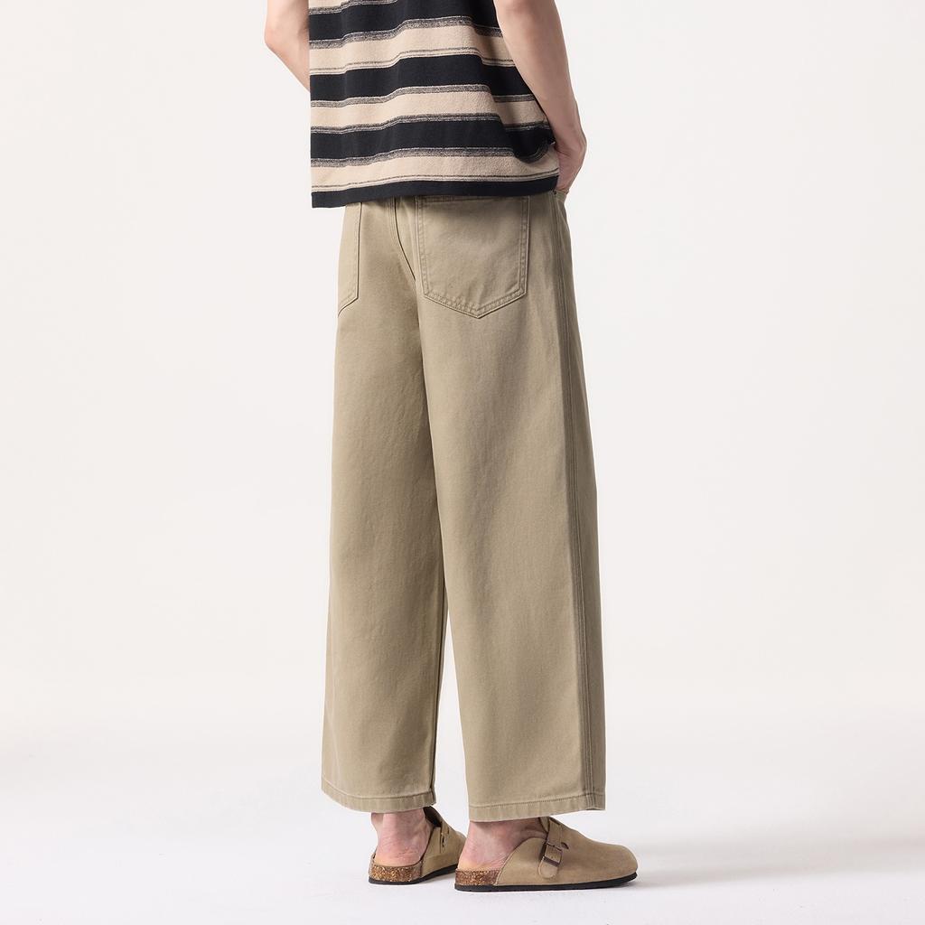 Summer new cotton straight commuter casual pants men's nine-point pants loose and versatile pants men's