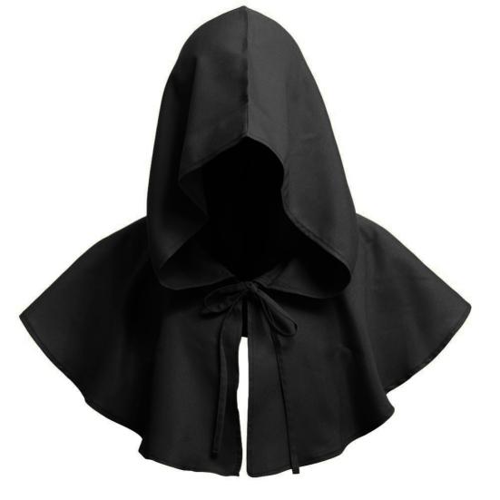 Men Women Medieval Cowl Hat Renaissance Monk Halloween Cosplay Hooded Cape
