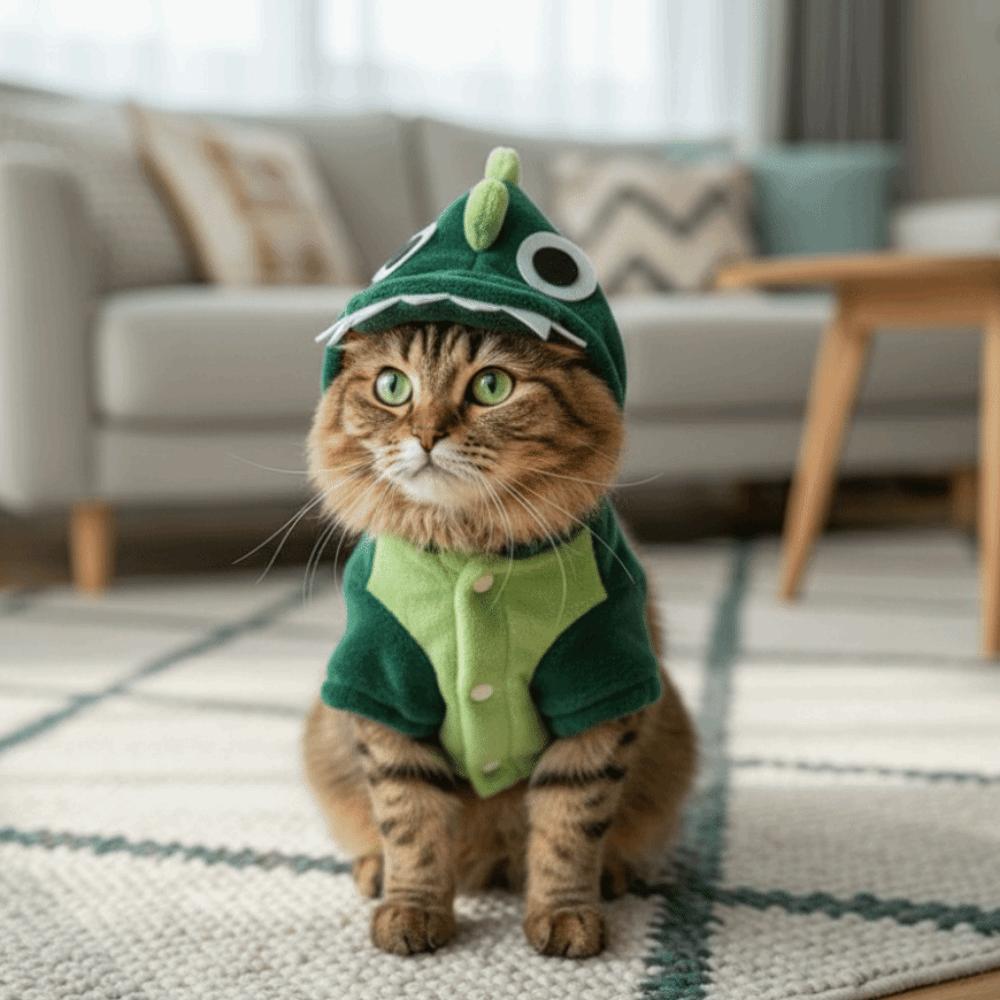 Pet Accessories Plush Pet Dinosaur Costume Comfortable Warm Dog Four Legged Clothes Cartoon Pet Jumpsuits for Cats and Dogs