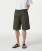 MUSINSA STANDARD Cotton One-Pleat Wide Elastic Shorts [Khaki]