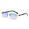 Frameless Rectangle Sunglasses Stylish Personalized Jelly Sun Eyeglasses Women Stylishable Summer Traveling Glasses UV400 Oculos Glasses
