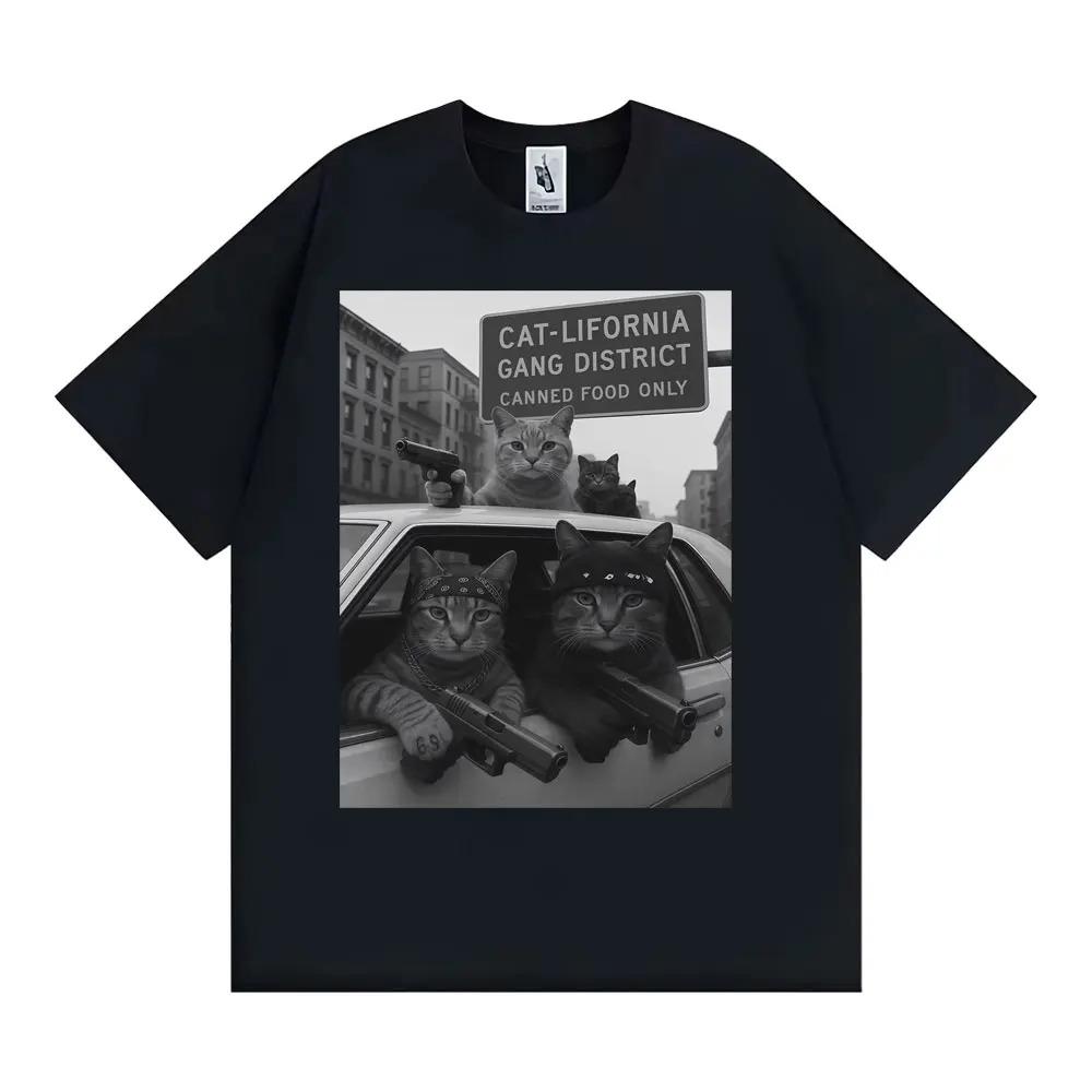 

Уникальная забавная футболка с принтом мема про кошачью банду, унисекс, уличный стиль Харадзюку Y2k, оверсайз, мужские летние топы, свободная хлопковая футболка XXXXXL чёрный