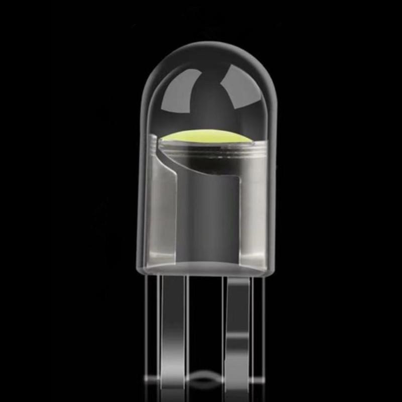 T10 W5W 194 168 Car Parking Light Clear Glass Round Head COB Bulb