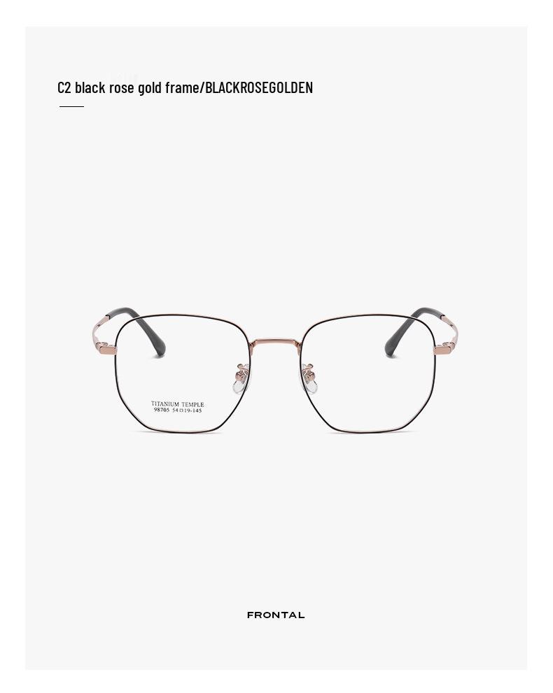 Vintage Ultralight Pure Titanium Eyeglass Frame | Large Polygonal Slim Design | Unisex Minimalist Prescription Glasses