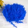1M Blue Turkey Feather Trim For Crafts Diy Wedding Dress Party Accessory Carnival 10-15Cm Plumas Ribbon Skirt Sewing Decoration