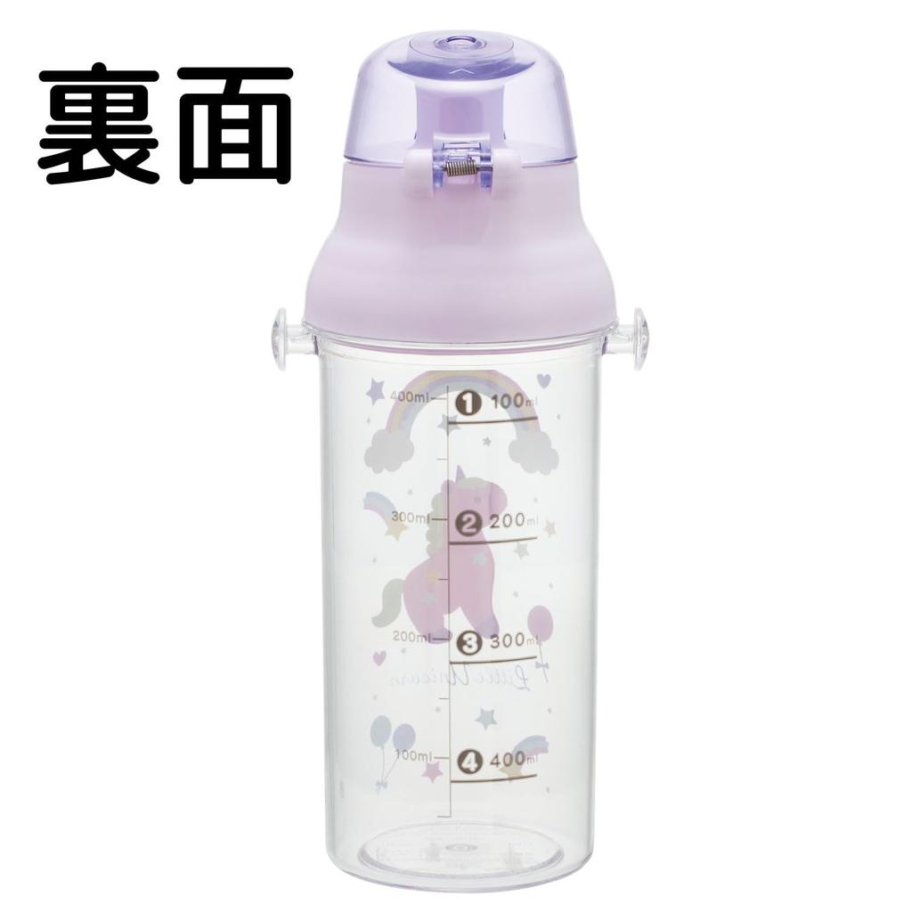 Skater Clear Plastic Water with Graduated Indications for Hydration Little Unicorn Kids' Bottle, 480ml, Management, Design, PSB5TRC-A
