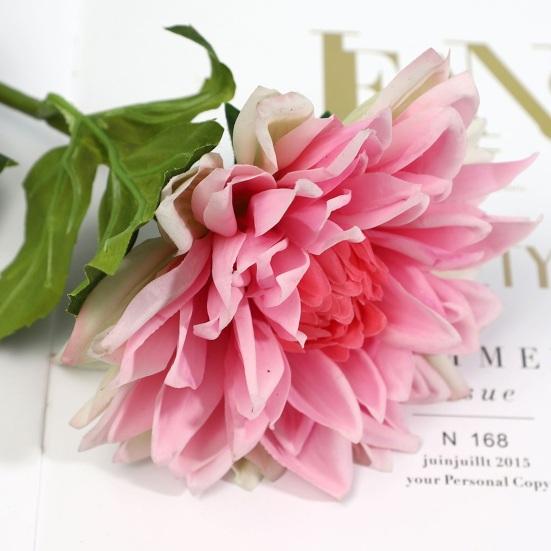 Artificial Dahlias Flower 20 Inch Long Stem Fake Silk Flower for Wedding Bouquets Fall Home Table Decor Floral Arrangements