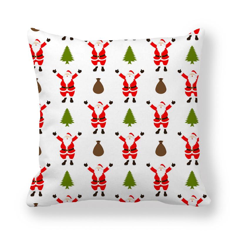 Creative And Unique Christmas Deer Digital Printing Short Plush Pillow Covers For Car Sofa Office Cushion Cover Home Goods
