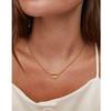 Paperclip Safety Pin Pendant Necklace For Women, Stainless Steel Zirconia Clip Drop Adjustable Chain 18k Gold Plated