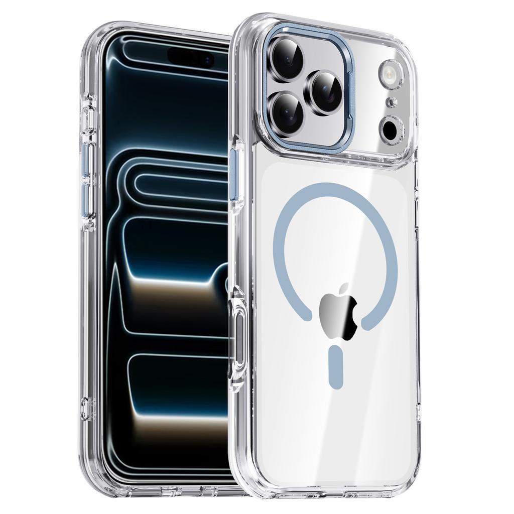IPAKY For iPhone 17 Pro Max Clear Case Compatible with MagSafe Shockproof TPU+PC Phone Back Cover