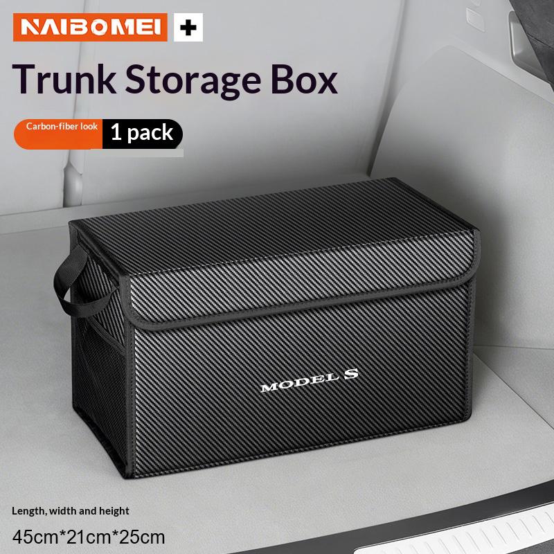 Car Trunk Foldable Storage Box Multi-Purpose Storage Organizer Bag Large-Capacity Stowing Tidying Bag For Tesla Model S