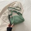 Fashion Deerskin Fleece Frosted Folds Portable Cloud Bag Women's  Simple Crossbody Fleece Leather Dumpling Bag
