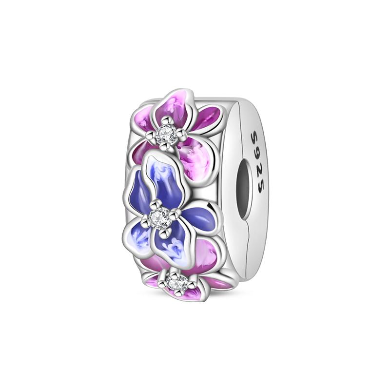 Copper Colorful Flowers Butterfly Charms Beads Fit Original Charm Bracelets Women Diy Jewelry Birthday Gift Making