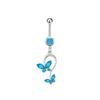 Blue Series Stainless Steel Butterfly Navel Ring - Fashionable Japanese Korean Sexy Goddess Jewelry