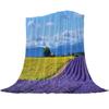 Farm Purple Fresh Flower Lavender Bicycle Flannel Blankets For Sofa Beds Bedding Room Soft Fleece Blanket Bedspread Home Textile