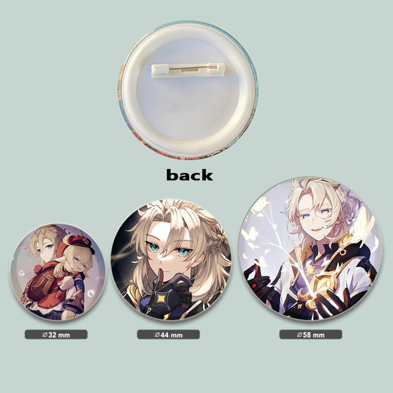 32/44/58mm Genshin Impact Albedo Pin Handmade Brooch for Clothes Cartoon Cosplay Badge Backpack Decoration Jewelry Gift
