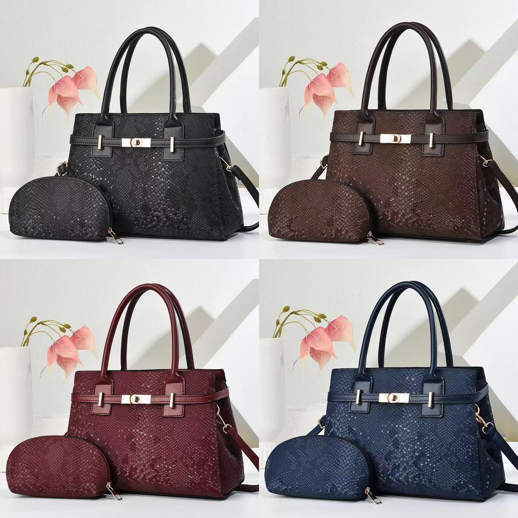Cross Border Fashion Pu Double Compartment Tote Bag For Daily Use