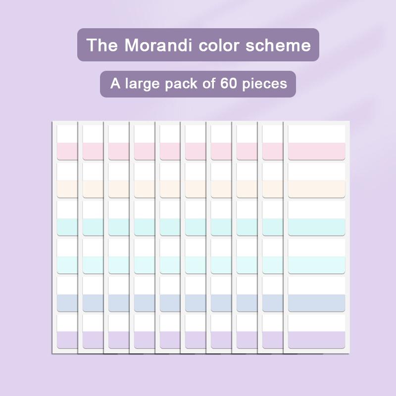 60/120/240pcs Index Sticker Note Half Clear Smooth Writing Tags Marking Organizing Files Reusable Book Tabs Home/School/Office