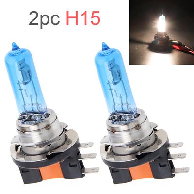2pcs 12V H15 15/55W 6000K White Light Super Bright Car Xenon Halogen Lamp Auto Headlight Fog Bulb