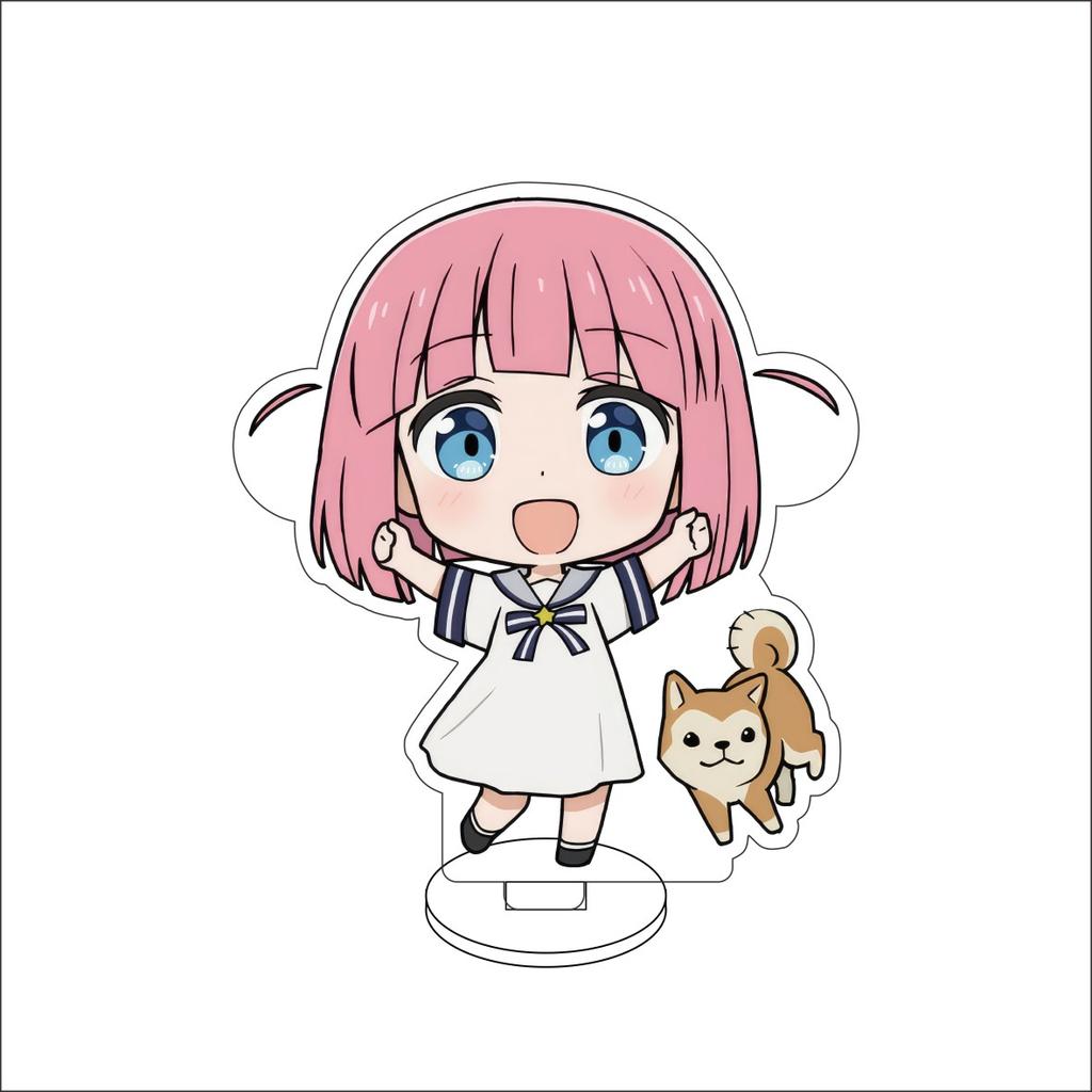 10CM Anime BOCCHI THE ROCK Figure Stand Model Gotoh Hitori/Ijichi Nijika/Yamada Ryo Cute Desk Decor Standing Sign Gifts