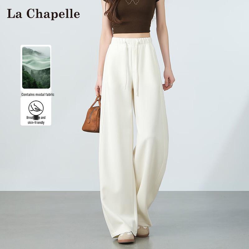 La Chapelle Women s Modal Cotton Blend High-Waist Wide-Leg Pants XL