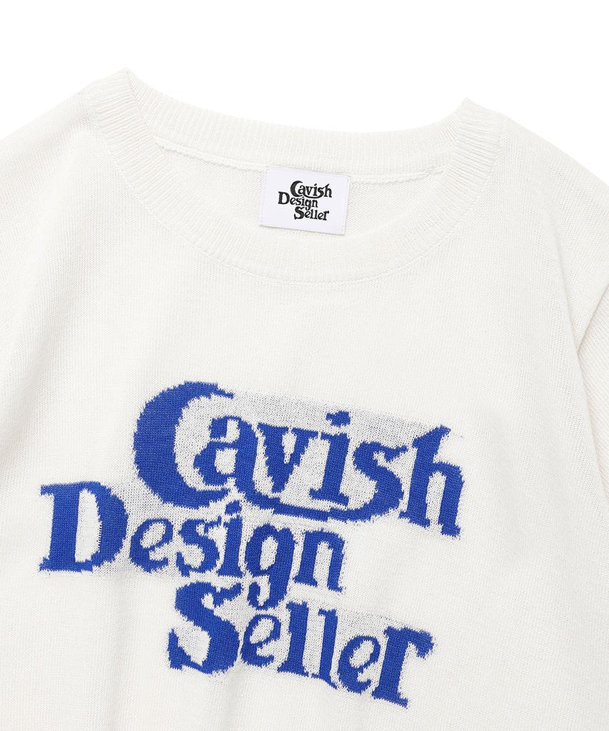 CAVISH W Seller Logo Intarsia Knit Ivory(Cv2Emfk601A)