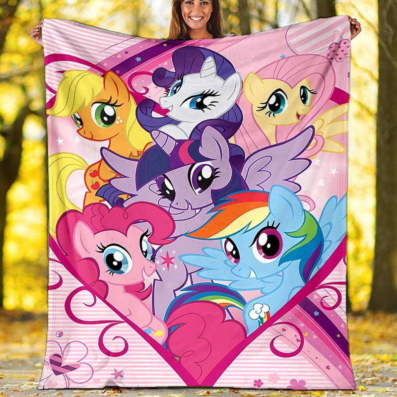 1pc My Little Pony3 Theme Blanket - Digital Print, Polyester, Cozy for All Seasons, Perfect for Outdoor, Camping, and Travel