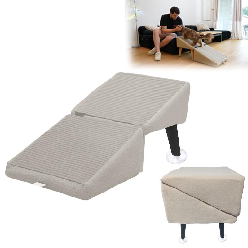 Деревянная складная домашняя лестница-стремянка 2-в-1, рампа для собак, ступеньки с противоскользящими панелями и присосками