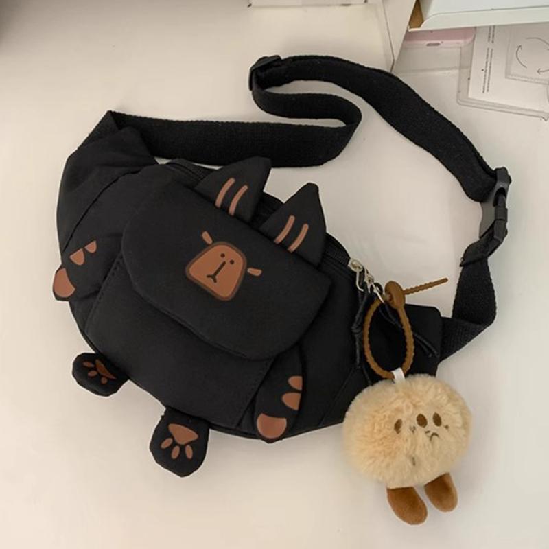 SCIONE Cute Cartoon Capibala Chest Bag 2025 New Large-capacity Fashion Leisure and Versatile Sports Students Lightweight Crossbody Bag
