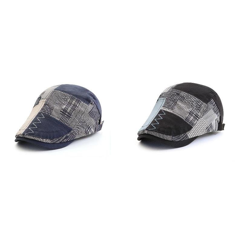Men Beret Hat Cotton Buckle Adjustable Newsboy Hats Cabbie Gatsby Cap